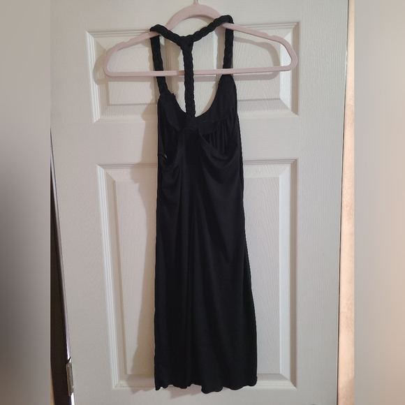 Black Dress with Turquoise Beaded Neckline - Picture 2 of 5